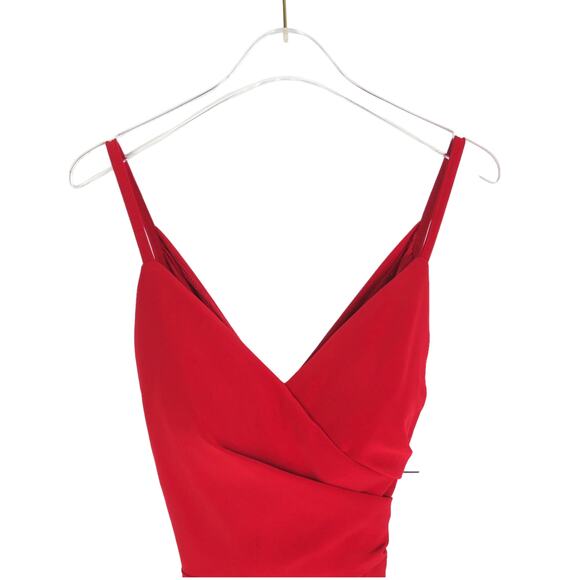 David's Bridal Morgan & Co Red Spaghetti Strap Mini Dress Bodycon Size 1 - Picture 7 of 10